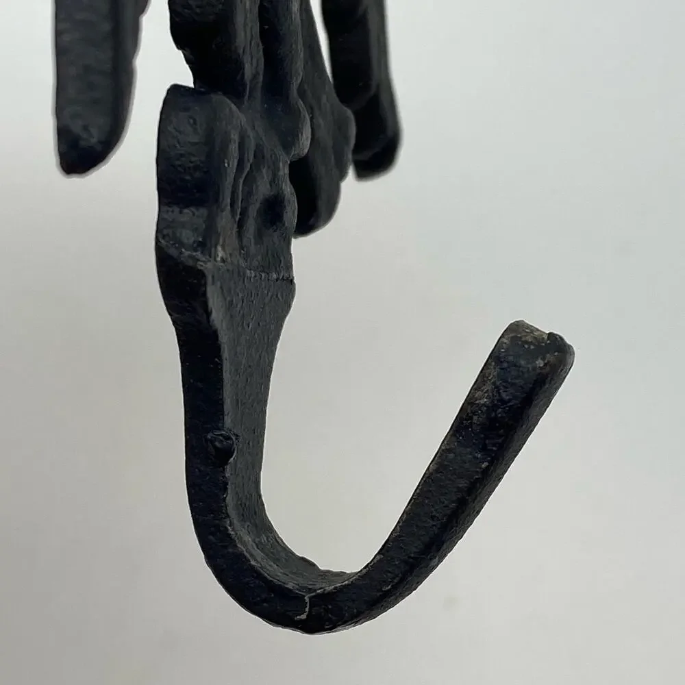 Federal Style Black Cast Iron Flying Eagle‎ Towel Robe Hat Coat Keys Hook JM172